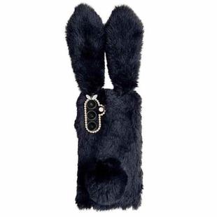 For Samsung Galaxy S24+ 5G Cute Plush Rabbit TPU Phone Case(Black)