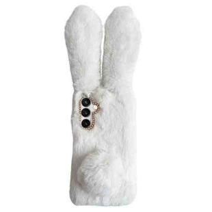 For Samsung Galaxy S24+ 5G Cute Plush Rabbit TPU Phone Case(White)