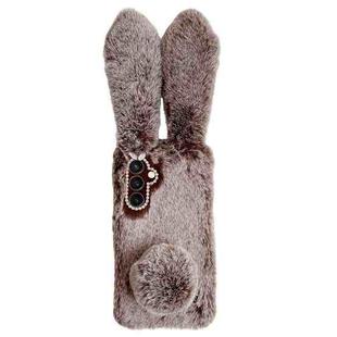 For Samsung Galaxy S24+ 5G Cute Plush Rabbit TPU Phone Case(Brown)