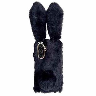 For Samsung Galaxy S24 5G Cute Plush Rabbit TPU Phone Case(Black)