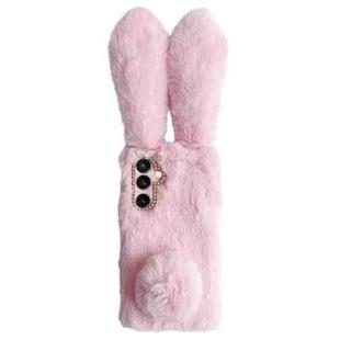 For Samsung Galaxy S24 5G Cute Plush Rabbit TPU Phone Case(Pink)