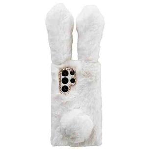 For Samsung Galaxy S23 Ultra 5G Cute Plush Rabbit TPU Phone Case(White)