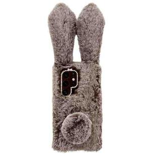 For Samsung Galaxy S23 Ultra 5G Cute Plush Rabbit TPU Phone Case(Brown)