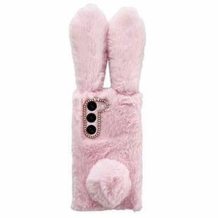 For Samsung Galaxy S23+ 5G Cute Plush Rabbit TPU Phone Case(Pink)