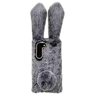 For Samsung Galaxy S23 5G Cute Plush Rabbit TPU Phone Case(Dark Grey)