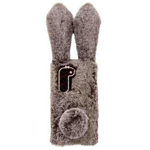 For Samsung Galaxy S23 5G Cute Plush Rabbit TPU Phone Case(Brown)