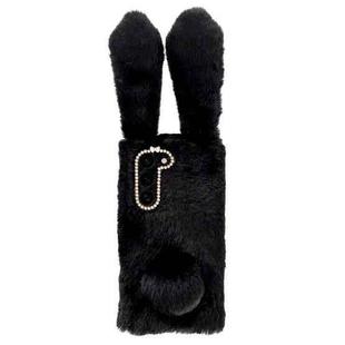 For Samsung Galaxy S21+ 5G Cute Plush Rabbit TPU Phone Case(Black)