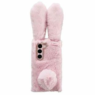 For Samsung Galaxy S21+ 5G Cute Plush Rabbit TPU Phone Case(Pink)