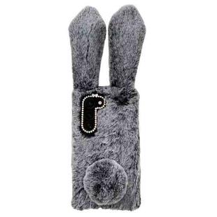For Samsung Galaxy S21+ 5G Cute Plush Rabbit TPU Phone Case(Dark Grey)