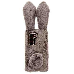 For Samsung Galaxy S21+ 5G Cute Plush Rabbit TPU Phone Case(Brown)