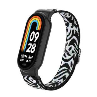 For Xiaomi Smart Band 9 / 8 Plastic Plug Plain Elastic Nylon Watch Band(Snow Leopard)