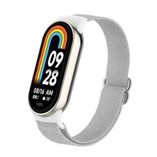 For Xiaomi Smart Band 9 / 8 Plastic Plug Plain Elastic Nylon Watch Band(Sea Shell)