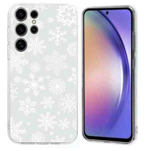 For Samsung Galaxy S24 Ultra 5G Christmas Painted Pattern TPU Transparent Phone Case(Snowflakes)