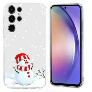 For Samsung Galaxy S25 Ultra 5G Christmas Painted Pattern TPU Transparent Phone Case(Snowman)