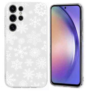 For Samsung Galaxy S25 Ultra 5G Christmas Painted Pattern TPU Transparent Phone Case(Snowflakes)