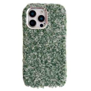 For iPhone 16 Pro Max Wool Fiber Plush TPU Phone Case(Green)