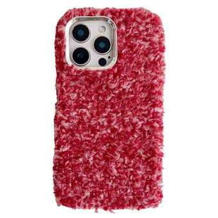 For iPhone 16 Pro Max Wool Fiber Plush TPU Phone Case(Red)