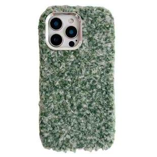 For iPhone 16 Pro Wool Fiber Plush TPU Phone Case(Green)