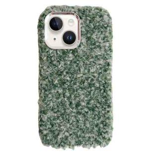 For iPhone 15 Plus Wool Fiber Plush TPU Phone Case(Green)