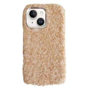 For iPhone 15 Wool Fiber Plush TPU Phone Case(Beige)