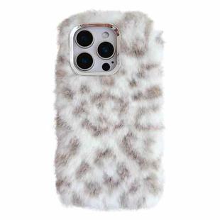 For iPhone 16 Pro Max Leopard Print Plush TPU Phone Case(Coffee)