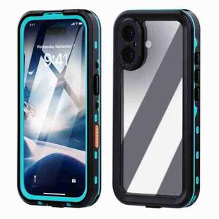 For iPhone 16 Plus RedPepper Transparent Dot IP68 Waterproof Triple-proof Phone Case(Black Blue)