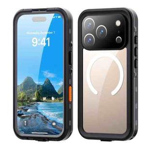 For iPhone 17 Pro RedPepper Transparent Dot IP68 Waterproof Triple-proof MagSafe Phone Case(Black Dark Grey)