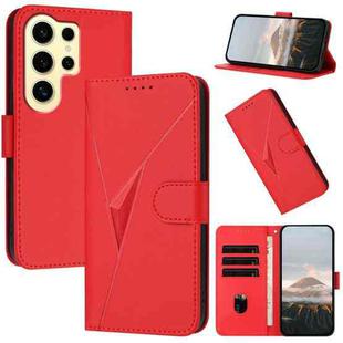 For Samsung Galaxy S24 Ultra 5G Triangle Pattern Buckle Clasp Leather Phone Case(Red)