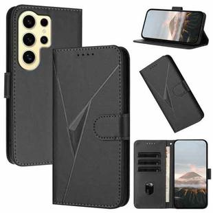 For Samsung Galaxy S24 Ultra 5G Triangle Pattern Buckle Clasp Leather Phone Case(Black)