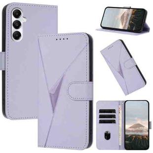 For Samsung Galaxy S24 FE 5G Triangle Pattern Buckle Clasp Leather Phone Case(Light Purple)