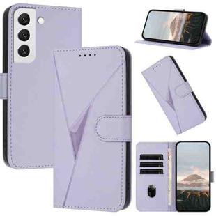 For Samsung Galaxy S22 5G Triangle Pattern Buckle Clasp Leather Phone Case(Light Purple)