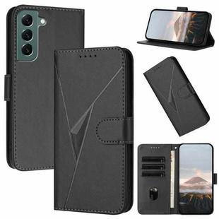 For Samsung Galaxy S22+ 5G Triangle Pattern Buckle Clasp Leather Phone Case(Black)