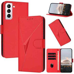 For Samsung Galaxy S21+ 5G Triangle Pattern Buckle Clasp Leather Phone Case(Red)