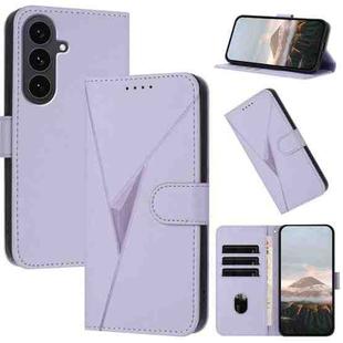 For Samsung Galaxy S25 FE 5G Triangle Pattern Buckle Clasp Leather Phone Case(Light Purple)