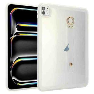 For iPad Pro 11 2024 Wristband Holder PC Hybrid TPU Soft Tablet Case(Transparent)