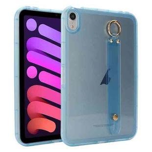 For iPad mini 6 / mini 2024 Wristband Holder PC Hybrid TPU Soft Tablet Case(Blue)