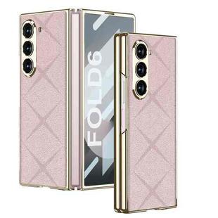 For Samsung Galaxy Z Fold6 GKK Integrated Asterism Plating Leather Full Coverage Phone Case(Pink)