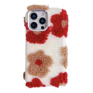 For iPhone 16 Pro Max Jacquard Plush TPU Phone Case(Red)