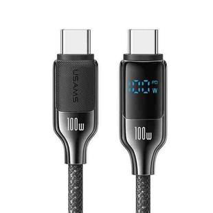 USAMS SJ742 100W USB-C / Type-C to USB-C / Type-C Zinc Alloy Digital Display Fast Data Cable, Length: 1.2m(Gun Color)