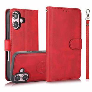 For iPhone 16 Plus Calf Texture 2 in 1 Detachable Magnetic Back Cover Leather Case(Red)