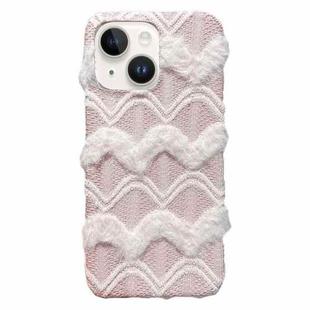 For iPhone 14 Plus M-texture Plush TPU Phone Case(Pink)