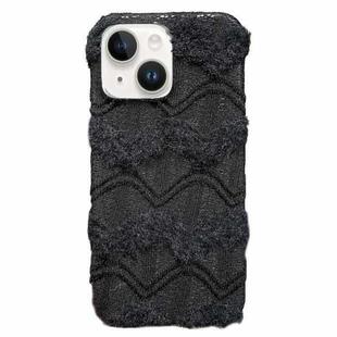 For iPhone 15 M-texture Plush TPU Phone Case(Black)