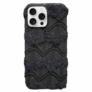 For iPhone 15 Pro M-texture Plush TPU Phone Case(Black)