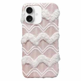 For iPhone 16 M-texture Plush TPU Phone Case(Pink)