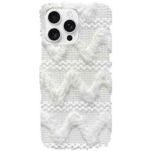 For iPhone 13 Pro Max W-texture Plush TPU Phone Case(White)