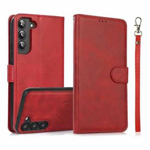 For Samsung Galaxy S23 5G Calf Texture 2 in 1 Detachable Magnetic Back Cover Leather Case(Red)