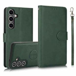 For Samsung Galaxy S24+ 5G Calf Texture 2 in 1 Detachable Magnetic Back Cover Leather Case(Green)