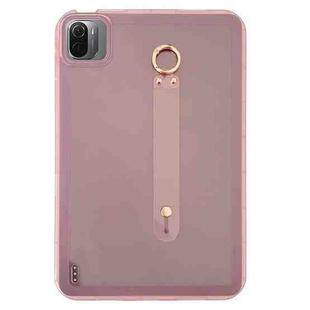 For Xiaomi Pad 5 / Pad 5 Pro Wristband Holder PC Hybrid TPU Soft Tablet Case(Pink)