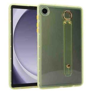 For Samsung Galaxy Tab A9 Wristband Holder PC Hybrid TPU Soft Tablet Case(Yellow)