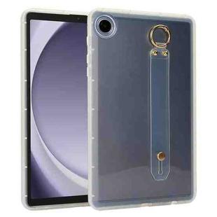For Samsung Galaxy Tab A9 Wristband Holder PC Hybrid TPU Soft Tablet Case(Transparent)
